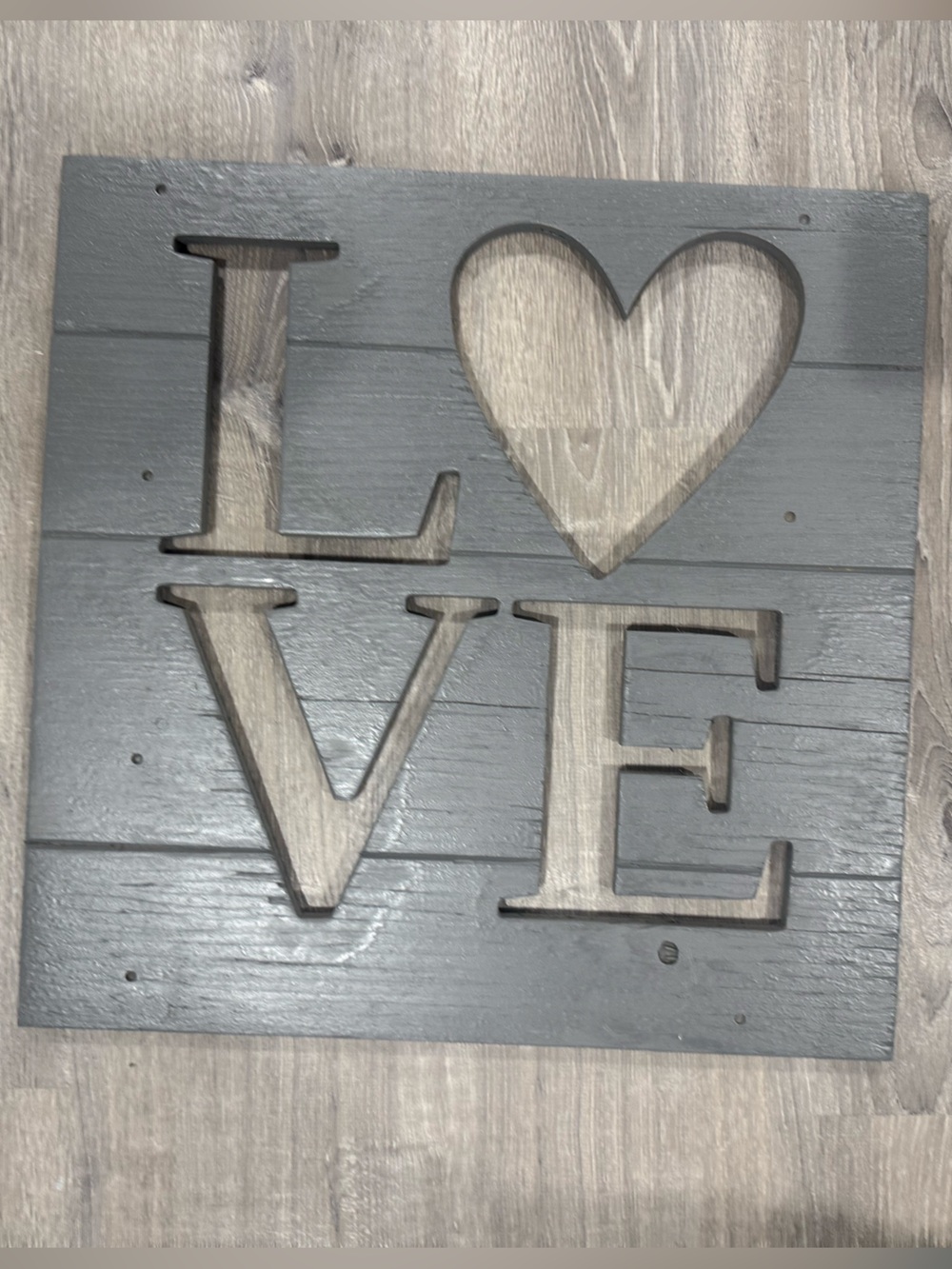 Rustic Gray LOVE Cutout Wall Decor